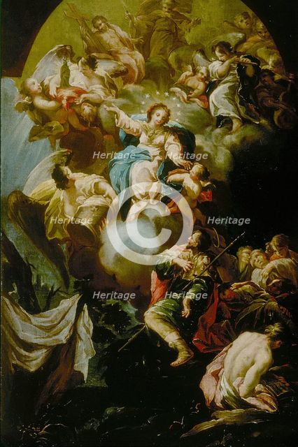 Saint James' Vision of the Virgin of the Pillar, 1750/55. Creator: Antonio González Velásquez.