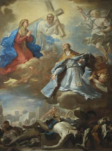 Saint Januarius Interceding to the Virgin Mary, Christ and God the Father for Victims of the Plague, Creator: Giordano, Luca (1632-1705)