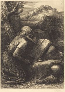 Saint Jerome, 2nd plate. Creator: Alphonse Legros