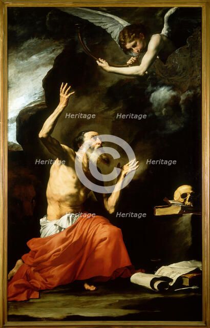 Saint Jerome and the Angel of Judgement, 1626. Creator: Ribera, José (Jusepe), de (1591-1652).