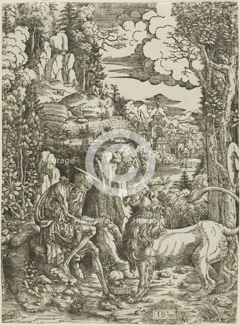 Saint Jerome and the Lion, c.1509. Creator: Giovanni Battista Palumba.