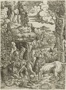 Saint Jerome and the Lion, c.1509. Creator: Giovanni Battista Palumba