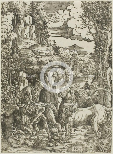 Saint Jerome and the Lion, c.1509. Creator: Giovanni Battista Palumba.