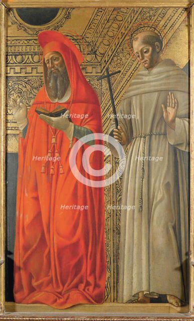 Saint Jerome and Saint Francis of Assisi, ca 1485-1490. Creator: Bevilacqua, Giovanni Ambrogio (ca 1460-after 1512).