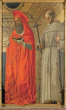 Saint Jerome and Saint Francis of Assisi, ca 1485-1490. Creator: Bevilacqua, Giovanni Ambrogio (ca 1460-after 1512)