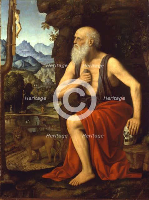 Saint Jerome, c. 1525. Artist: Luini, Bernardino (ca. 1480-1532)