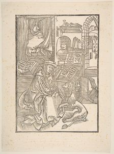 Saint Jerome Extracting a Thorn from the Lion's Foot, Lyons, 1508 (copy).n.d. Creator: Unknown