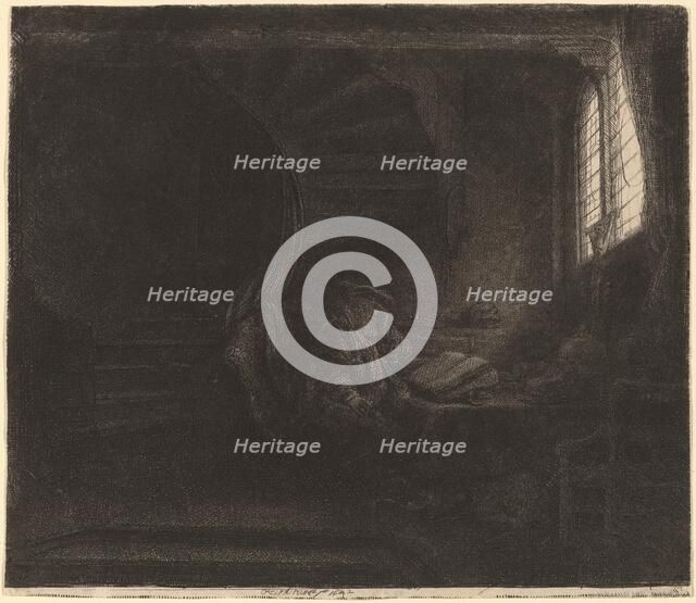 Saint Jerome in a Dark Chamber, 1642. Creator: Rembrandt Harmensz van Rijn.