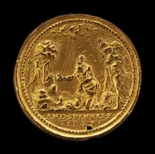 Saint Jerome in a Landscape [reverse], 1540. Creator: Andrea Spinelli