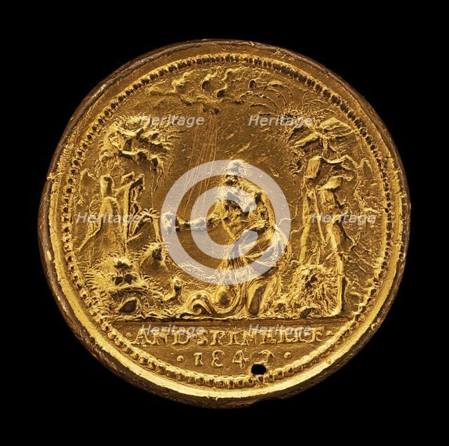 Saint Jerome in a Landscape [reverse], 1540. Creator: Andrea Spinelli.