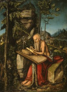 Saint Jerome in a Rocky Landscape. Artist: Cranach, Lucas, the Elder (1472-1553)