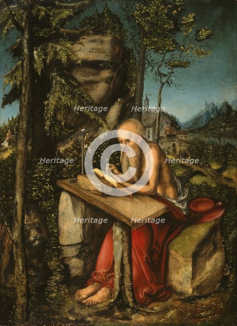 Saint Jerome in a Rocky Landscape. Artist: Cranach, Lucas, the Elder (1472-1553)