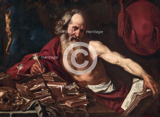 Saint Jerome in his Cell, 1654. Creator: Van de Hamme, Joost (1630-1657).