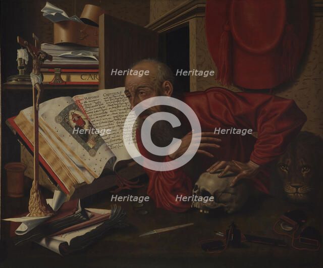 Saint Jerome in his Cell. Artist: Reymerswaele, Marinus Claesz, van (ca. 1490-after 1567)