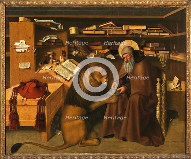 Saint Jerome in his Study, 1445-1446. Creator: Colantonio, Niccolò Antonio (ca 1420-ca 1460).