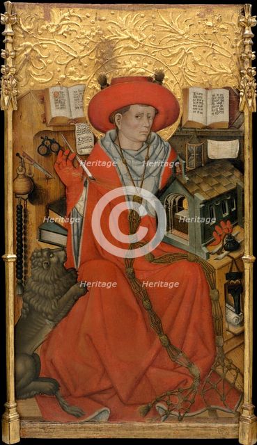Saint Jerome in his Study. Artist: Ferrer, Jaume (active 1430-1461)