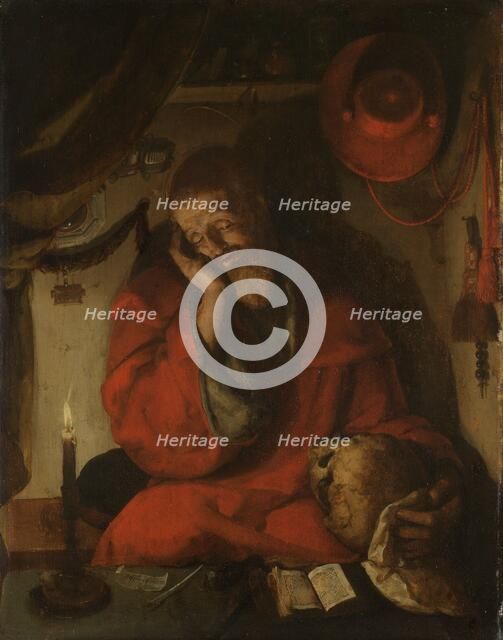 Saint Jerome in his Study by Candlelight, c.1520-c.1530. Creator: Aert Claesz..