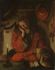 Saint Jerome in his Study by Candlelight, c.1520-c.1530. Creator: Aert Claesz.
