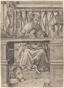 Saint Jerome in His Study, c. 1510. Creator: Giovanni Antonio da Brescia