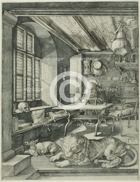 Saint Jerome in His Study, c. 1566. Creator: Jan Wierix.