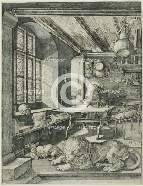 Saint Jerome in His Study, c. 1566. Creator: Jan Wierix.