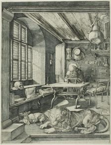 Saint Jerome in His Study, c. 1566. Creator: Jan Wierix