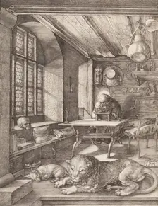 Saint Jerome in his Study (image 1 of 2), 1514. Creator: Albrecht Durer