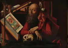 Saint Jerome in his Study, Mid of 16th century. Creator: Reymerswaele, Marinus Claesz, van (ca. 1490-after 1567)