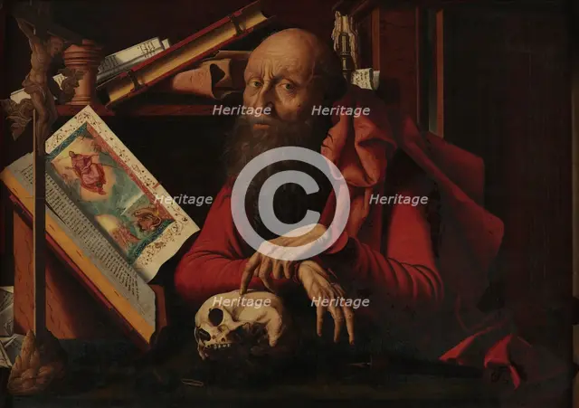Saint Jerome in his Study, Mid of 16th century. Creator: Reymerswaele, Marinus Claesz, van (ca. 1490-after 1567).