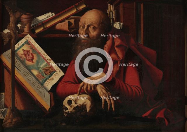 Saint Jerome in his Study, Mid of 16th century. Creator: Reymerswaele, Marinus Claesz, van (ca. 1490-after 1567).
