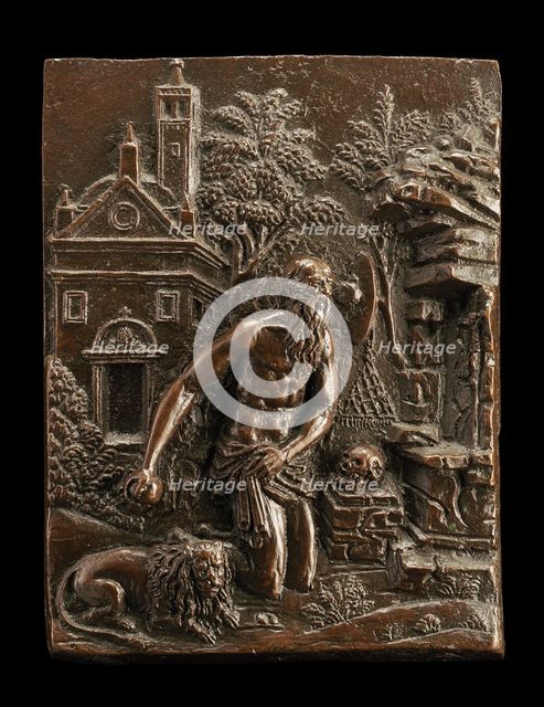 Saint Jerome in Penitence before a Rustic Church, c. 1505/1510. Creator: Unknown.