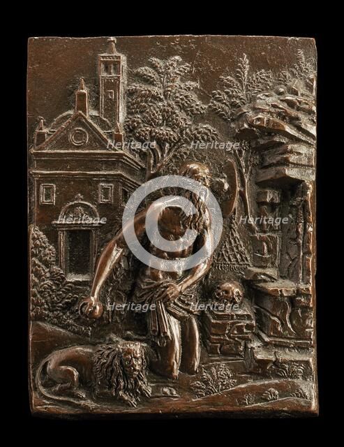 Saint Jerome in Penitence before a Rustic Church, c. 1505/1510. Creator: Unknown.