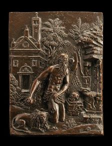 Saint Jerome in Penitence before a Rustic Church, c. 1505/1510. Creator: Unknown