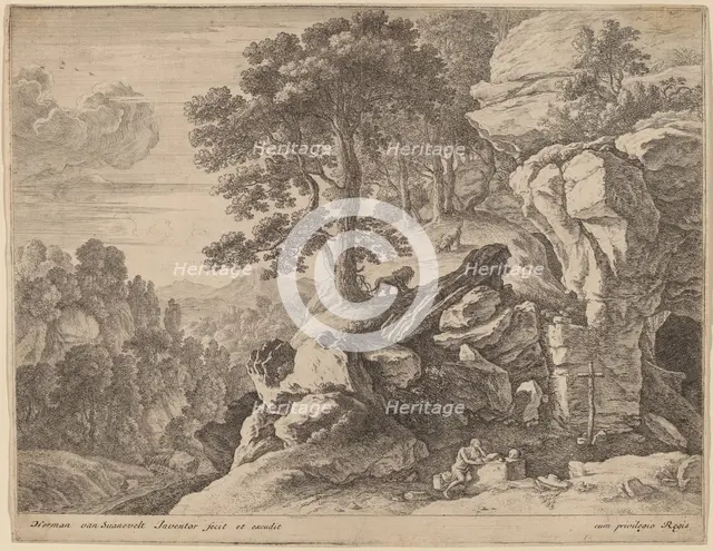 Saint Jerome in the Wilderness. Creator: Herman van Swanevelt.