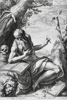 Saint Jerome in the Desert, 1596. Creator: Hendrik Goltzius