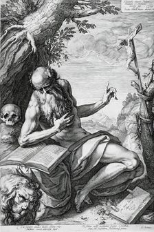 Saint Jerome in the Desert, 1596. Creator: Hendrik Goltzius