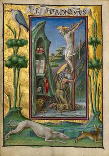 Saint Jerome in the Desert; Gualenghi-d'Este Hours, about 1469. Creator: Taddeo Crivelli