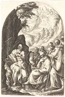 Saint Jerome Instructing his Disciples in the Desert, 1608/1611. Creator: Jacques Callot