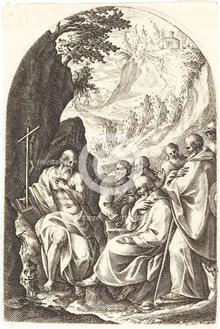 Saint Jerome Instructing his Disciples in the Desert, 1608/1611. Creator: Jacques Callot.