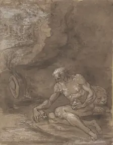 Saint Jerome Praying in a Landscape., 1550-60. Creator: Attributed to Niccolò dell Abate