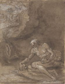 Saint Jerome Praying in a Landscape., 1550-60. Creator: Attributed to Niccolò dell Abate
