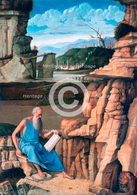 'Saint Jerome reading in a Landscape', c1480-1485. Artist: Giovanni Bellini