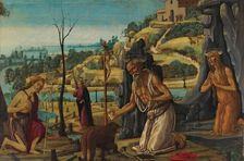 Saint Jerome, Saint Mary Magdalene and Saint John the Baptist in the desert, 1485-1490. Creator: Jacopo del Sellaio (1442-1493)