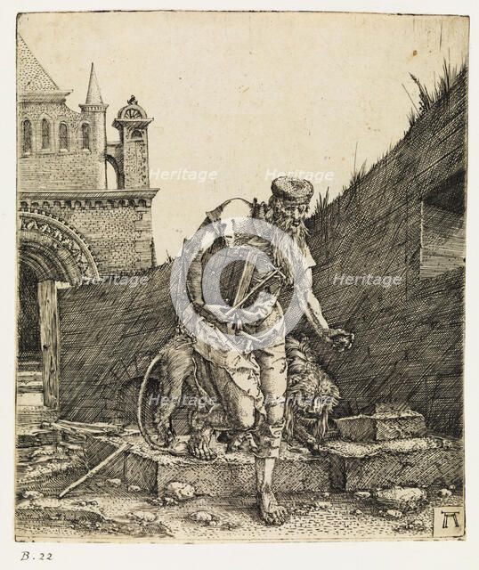 Saint Jerome Walking in a Churchyard, before 1519. Creator: Altdorfer, Albrecht (c. 1480-1538).