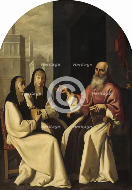 Saint Jerome with Saint Paula and Saint Eustochium, c. 1640/1650. Creators: Francisco de Zurbaran, Workshop of Francisco de Zurbarán.