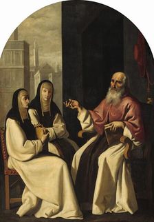 Saint Jerome with Saint Paula and Saint Eustochium, c. 1640/1650. Creators: Francisco de Zurbaran, Workshop of Francisco de Zurbarán
