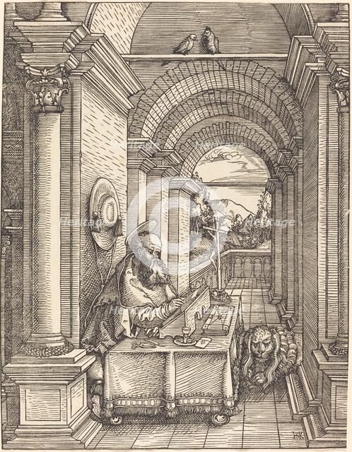 Saint Jerome Writing, 1522. Creator: Hans Springinklee.