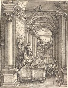 Saint Jerome Writing, 1522. Creator: Hans Springinklee