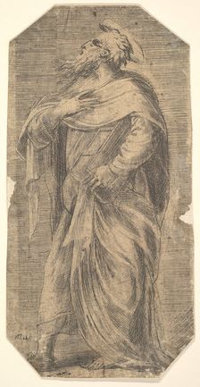 Saint Jude facing left, book under his left arm, from Christ and the Apostles ca. 1548-50. Creator: Andrea Schiavone
