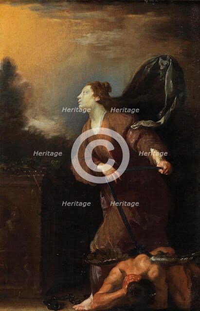 Saint Juliana defeats the devil, First third of 17th cen. Creator: Fetti, Domenico (1588/90-1623).